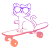 Skateboard Cat Skating Skateboarder