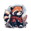 red panda in winter