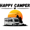 Happy Camper Sunset Caravan