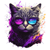 Purple Neon Cat