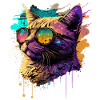 Cat with Neon Sunglasses
