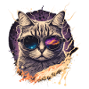Vapowave Glitch Cat