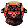 80s Style Cat illustration