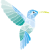 Hummingbird geometric blue