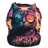Neon Cat Illustration