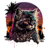 Synthwave Katze