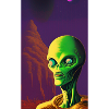 Creepy Horror Comic Alien på en mærkelig planet