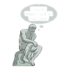 Thinker Statue Pizza Design voor een filosoof