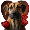 Black Mouth Cur Saint-Valentin