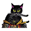 Samurai-Katze mit Goldrüstung