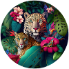 Leopard Dschungel Blumen