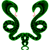 Two green snakes