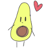 Avocado Cartoon Heart Food Figure
