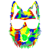 White Shepherd Dog with Sunglasses