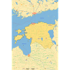 Viron kartta kaupungeista, teistä, joista, järvistä