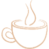 Steaming Coffee Mug Minimal Design