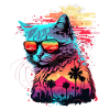 80s Aesthetic - Cat