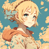 Mignonne fille blonde d’anime