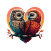 Owl Heart Valentine's Day