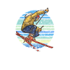 Skier Skiing Retro