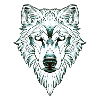 Symmetrical wolf dotwork