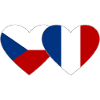 Czech Republic France Flag Heart