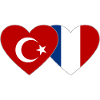 Turkey France Flag Heart