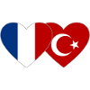 France Turkey Flag Heart