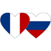 France Russia Flag Heart