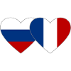 Russie France Flag Coeur