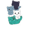 oriented aroace Flag Pride LGBTQ cute cats