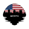 Wichita Kansas Usa Flag Skyline Silhouette Travel