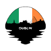 Dublin-Irland-Flaggen-Skyline-Schattenbild-Reise