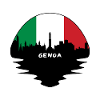 Genova Italia bandiera Skyline Silhouette viaggio