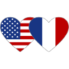 USA France Flag Heart