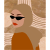 Hijab Frau Retro Abstrakt