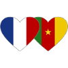 France Cameroon Flag Heart