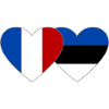 France Estonia Flag Heart