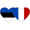 Estonia France Flag Heart