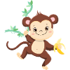 Monkey Family Mama Baby T-Shirt