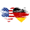 États-Unis, Allemagne, Drapeau, coeur utilisé