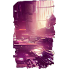Purple futuristic city