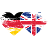 Allemagne Royaume-Uni drapeau utilisé coeur