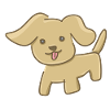 Dog icon pet cartoon brown