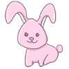 Rabbit animal symbol sweet pink