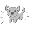 Dog icon pet cute grey