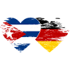 Cuba, Allemagne, drapeau, utilisé, coeur