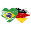 Brazil Germany flag used heart