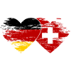Germany Switzerland Flag used heart