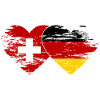 Switzerland Germany Flag used heart